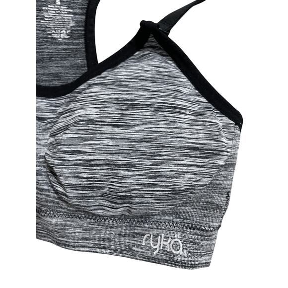 Ryka Heathered Grey Racerback Gorpcore Utility Workout Padded Sports Bra XS - Picture 4 of 6